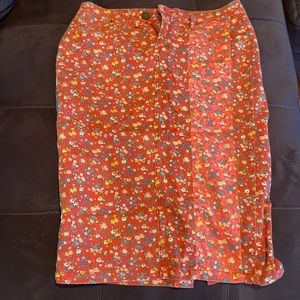 Anthropologie flower jean skirt